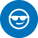 icoon emoticon met zonnebril